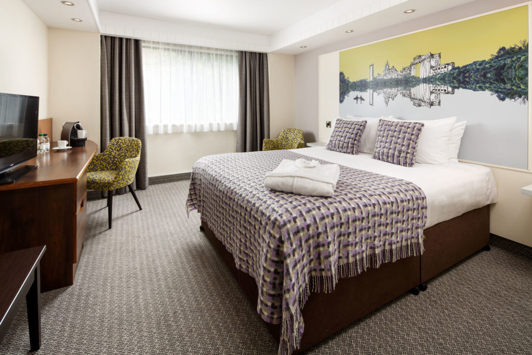 Classic double bedroom at Mercure Swansea Hotel