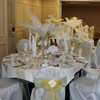 The Lakeside Suite at Mercure Swansea Hotel, set up for a wedding breakfast