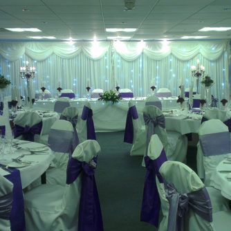 The Summit Suite at Mercure Swansea Hotel, set up for a wedding breakfast